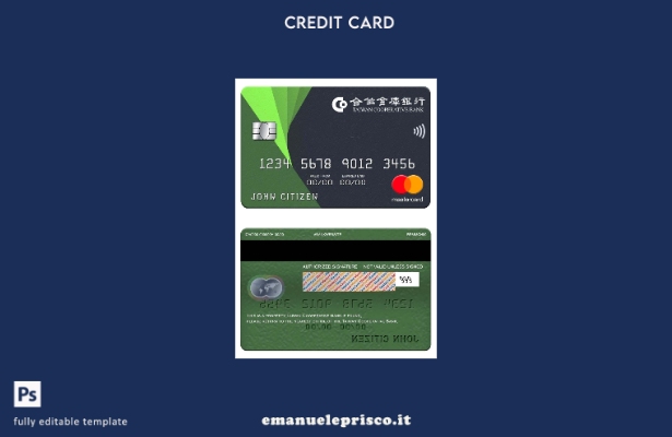 modello mastercard della Taiwan Cooperative Bank in stile verificato